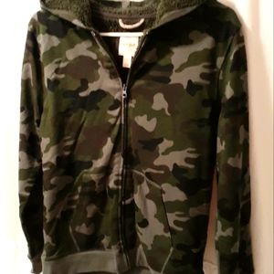 Boys camo zip up hoody jacket 12/14